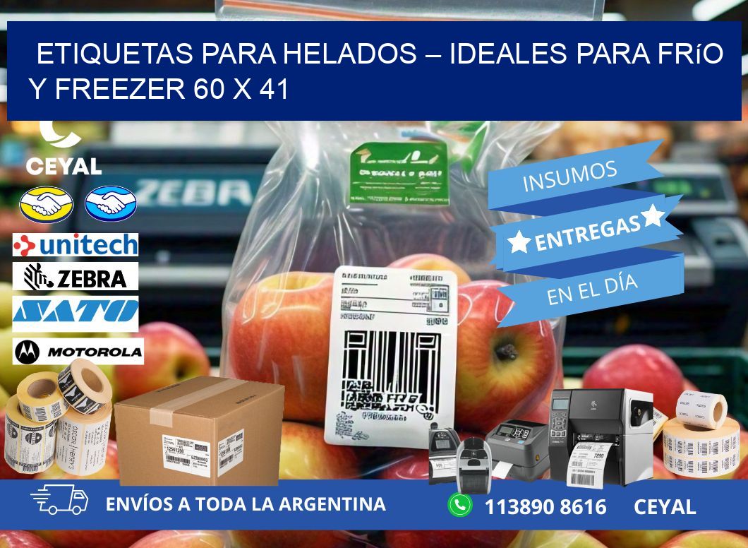 Etiquetas para helados – Ideales para frío y freezer 60 x 41