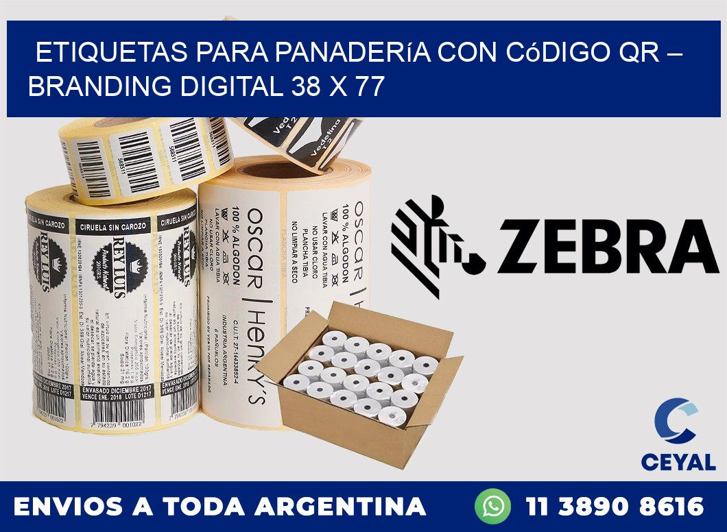Etiquetas para panadería con código QR – Branding digital 38 x 77