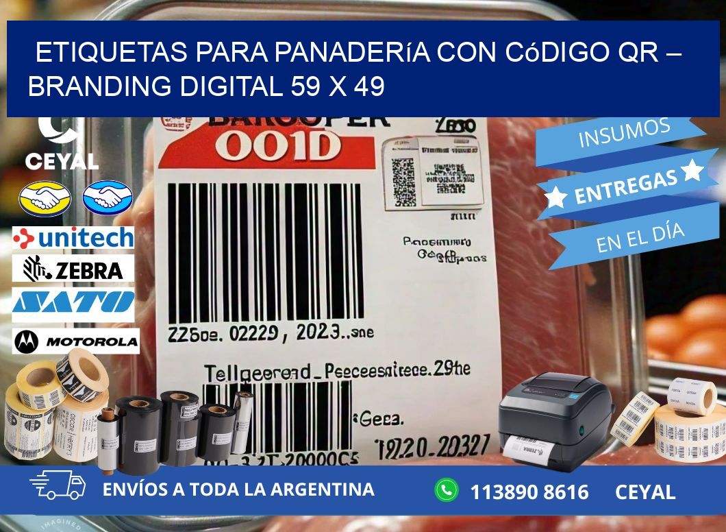 Etiquetas para panadería con código QR – Branding digital 59 x 49