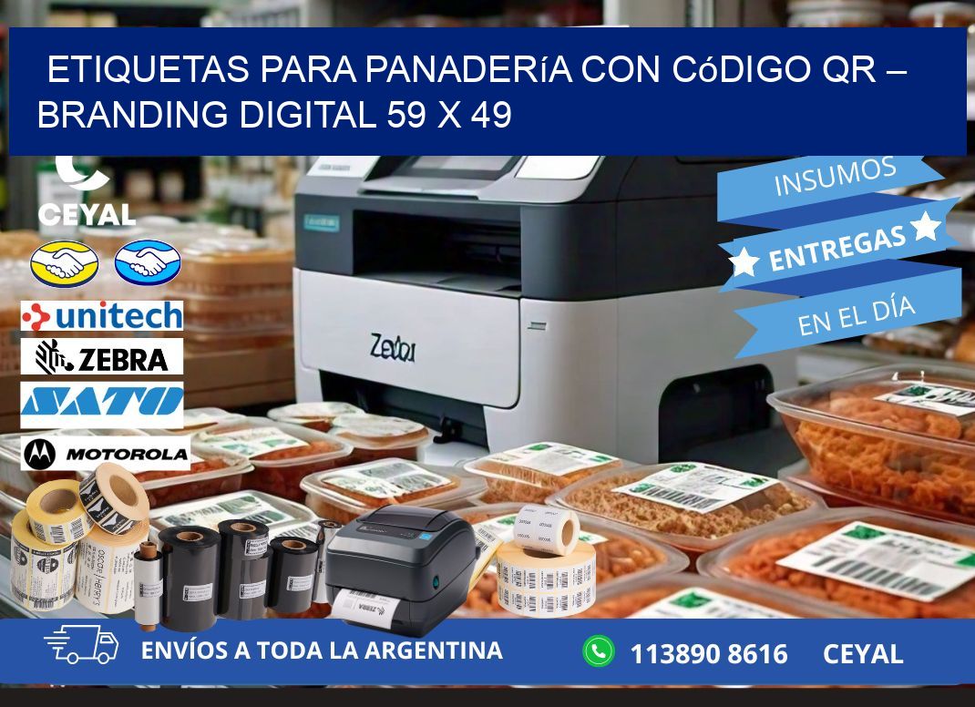 Etiquetas para panadería con código QR – Branding digital 59 x 49