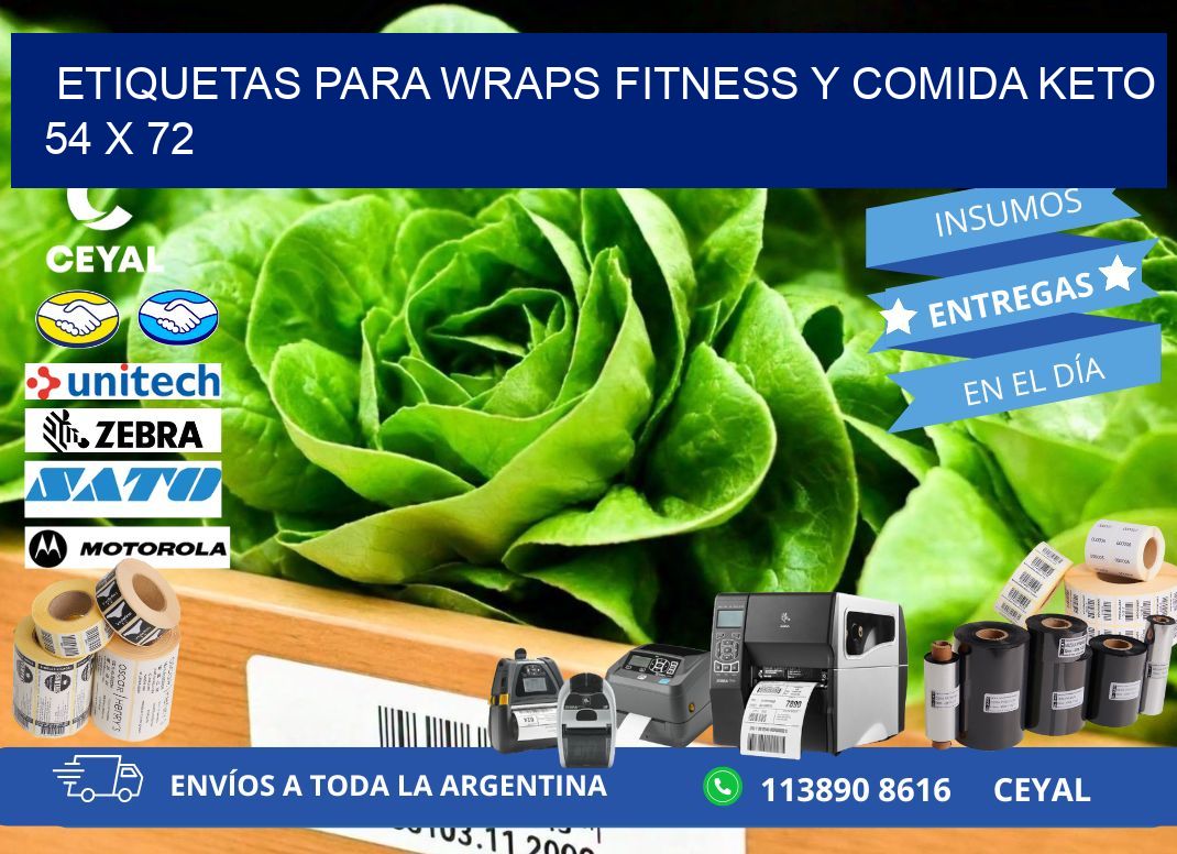 Etiquetas para wraps fitness y comida keto 54 x 72