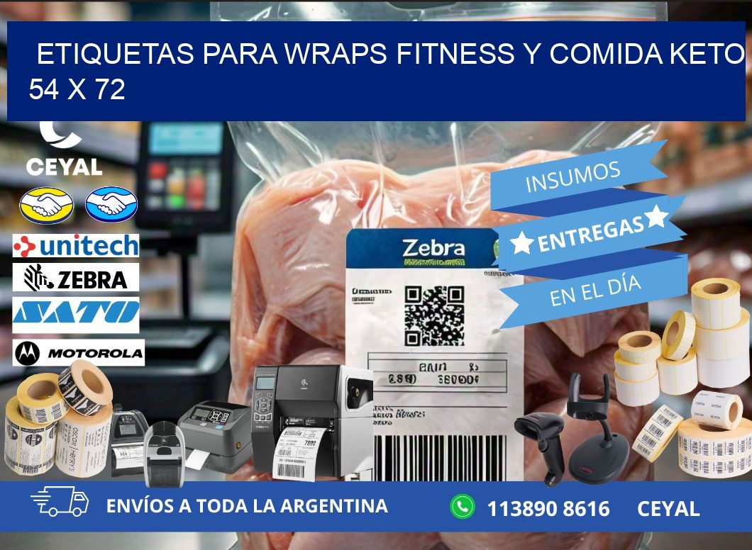 Etiquetas para wraps fitness y comida keto 54 x 72