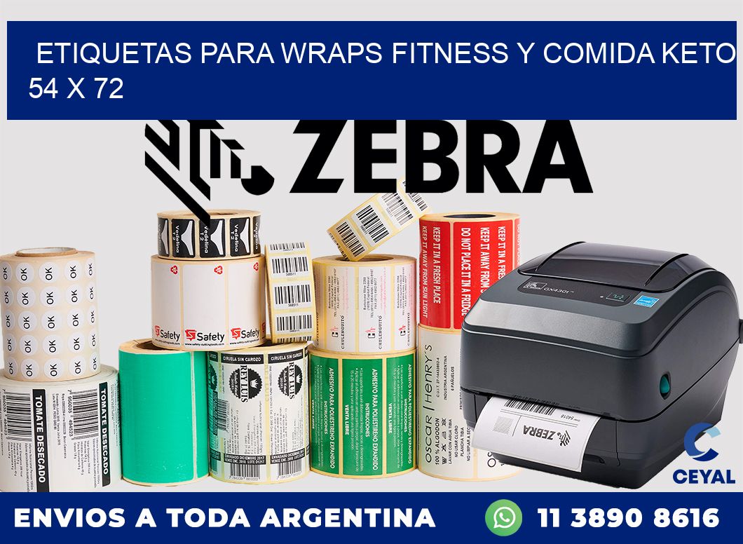 Etiquetas para wraps fitness y comida keto 54 x 72