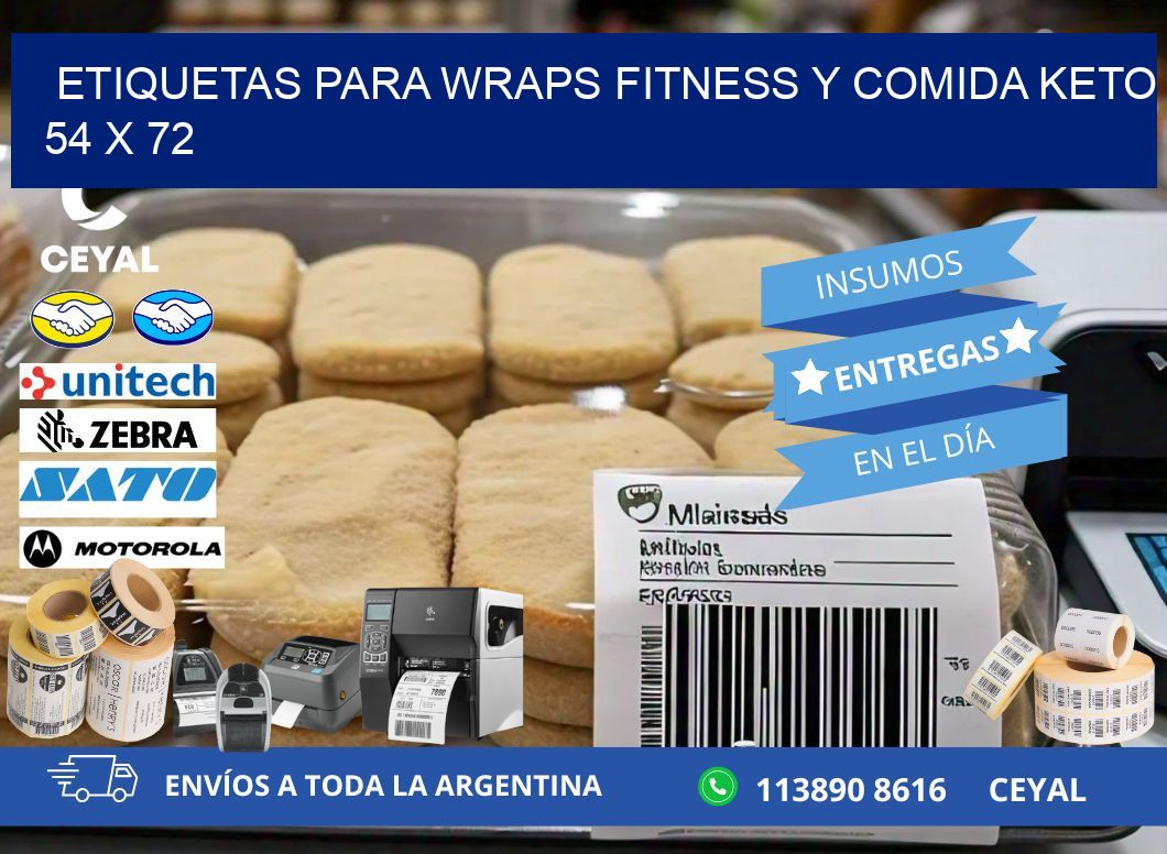Etiquetas para wraps fitness y comida keto 54 x 72
