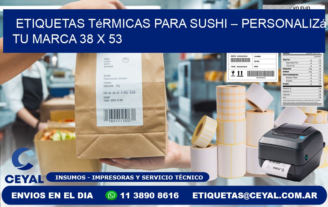 Etiquetas térmicas para sushi – Personalizá tu marca 38 x 53