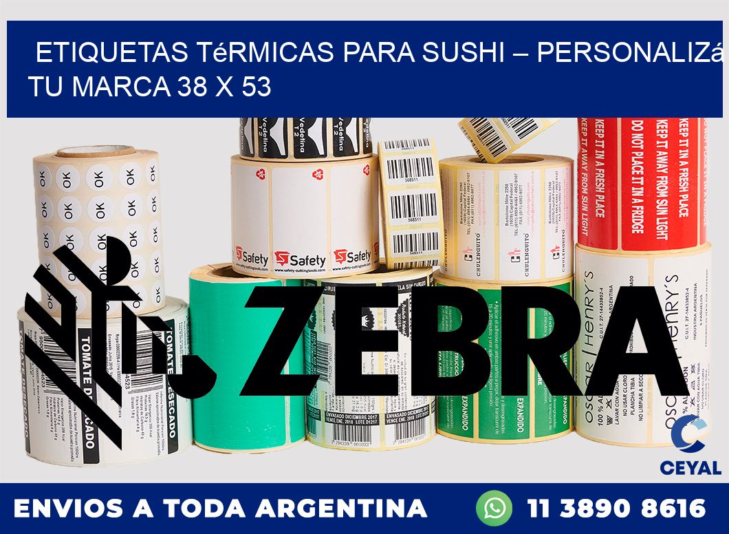 Etiquetas térmicas para sushi – Personalizá tu marca 38 x 53