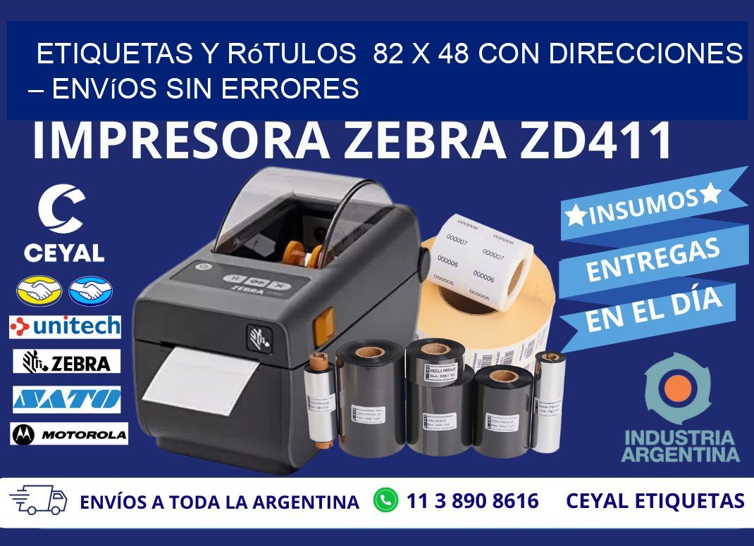 Etiquetas y Rótulos  82 x 48 con Direcciones – Envíos sin Errores