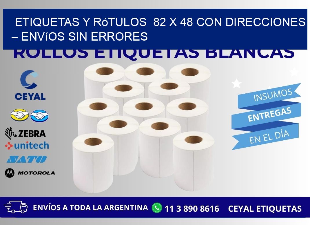 Etiquetas y Rótulos  82 x 48 con Direcciones – Envíos sin Errores