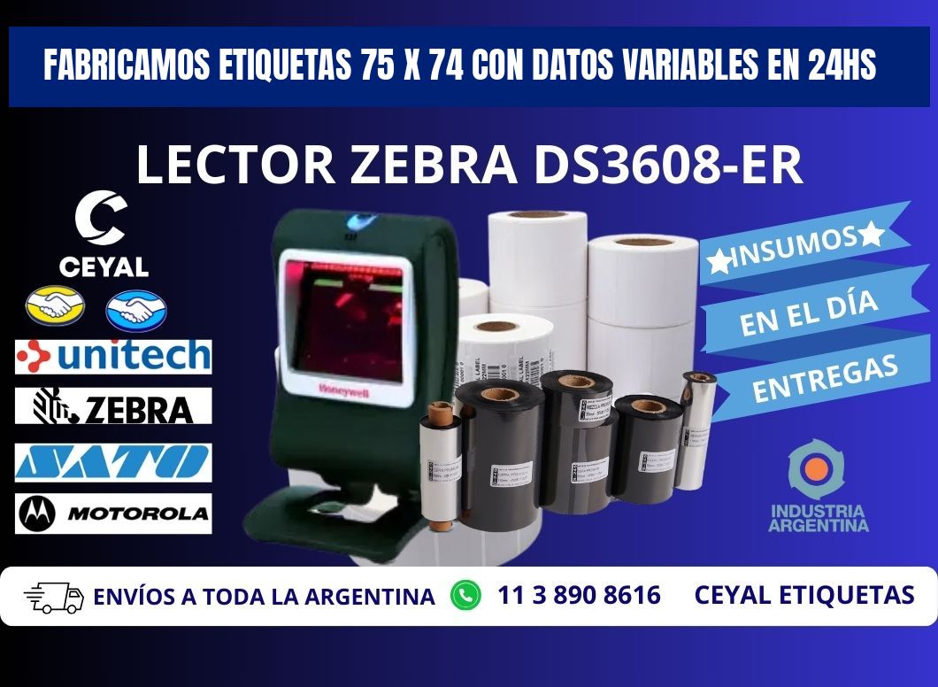 Fabricamos Etiquetas 75 x 74 con Datos Variables en 24hs