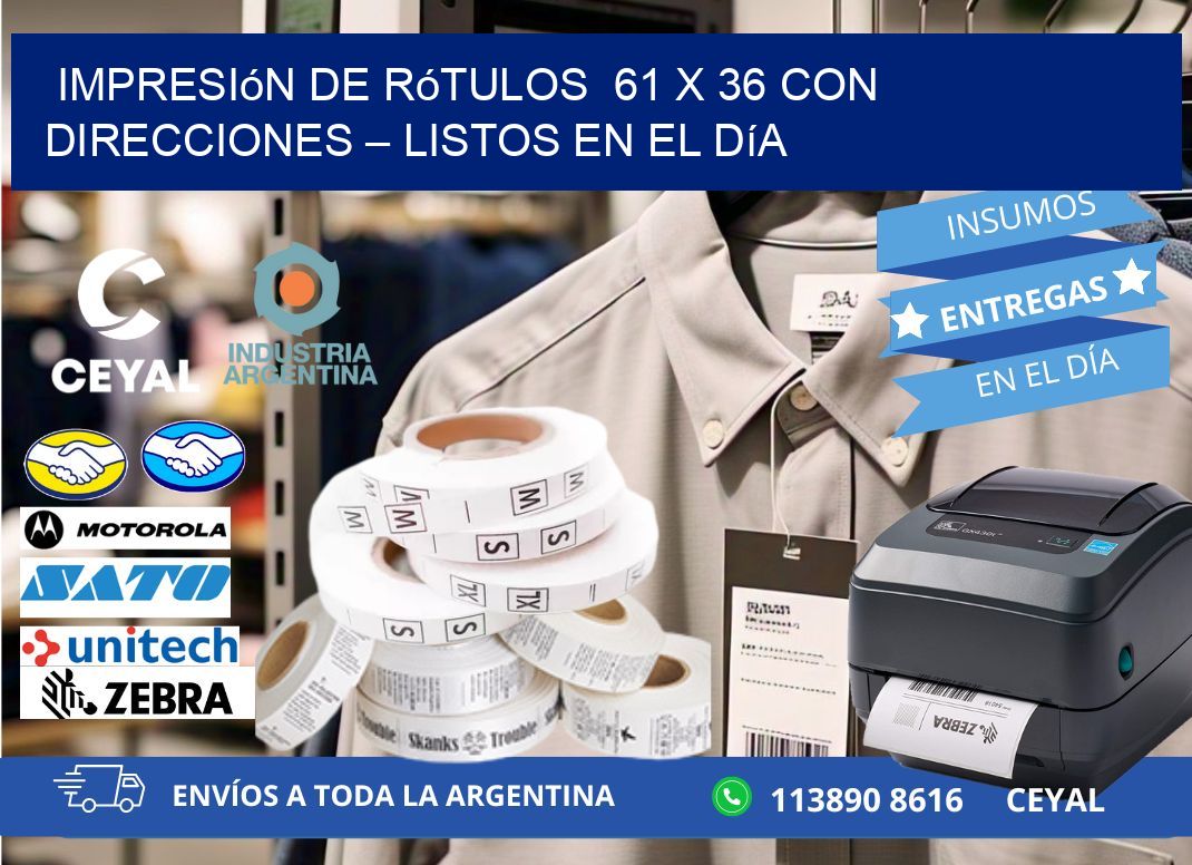 Impresión de Rótulos  61 x 36 con Direcciones – Listos en el Día