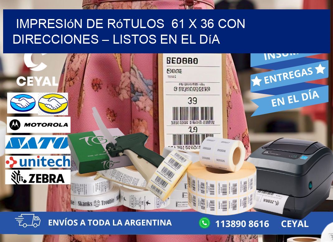 Impresión de Rótulos  61 x 36 con Direcciones – Listos en el Día