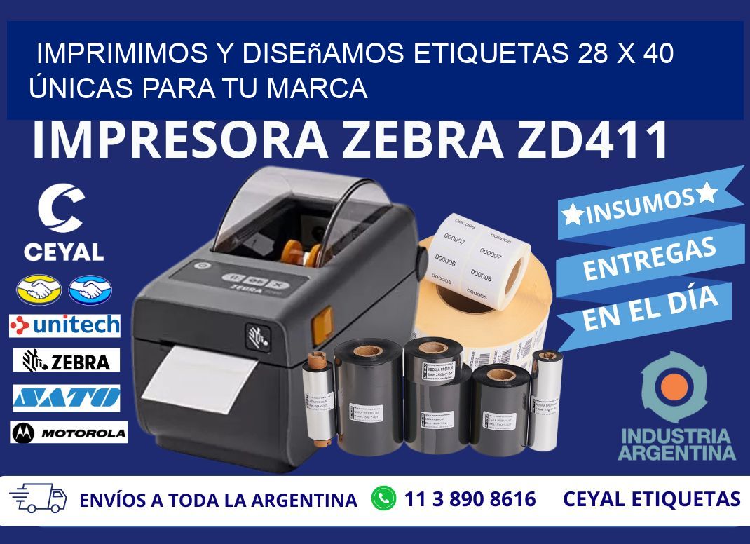 Imprimimos y Diseñamos Etiquetas 28 x 40 Únicas para tu marca