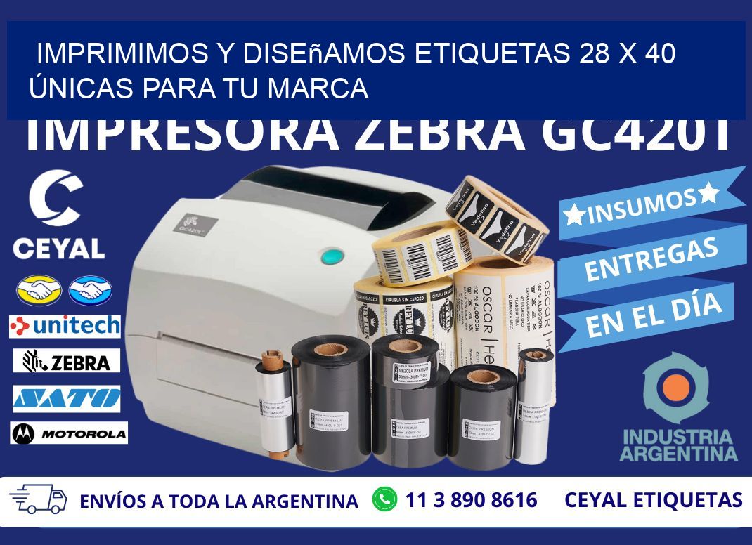 Imprimimos y Diseñamos Etiquetas 28 x 40 Únicas para tu marca