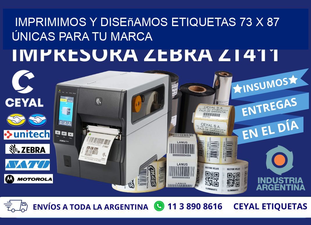 Imprimimos y Diseñamos Etiquetas 73 x 87 Únicas para tu marca