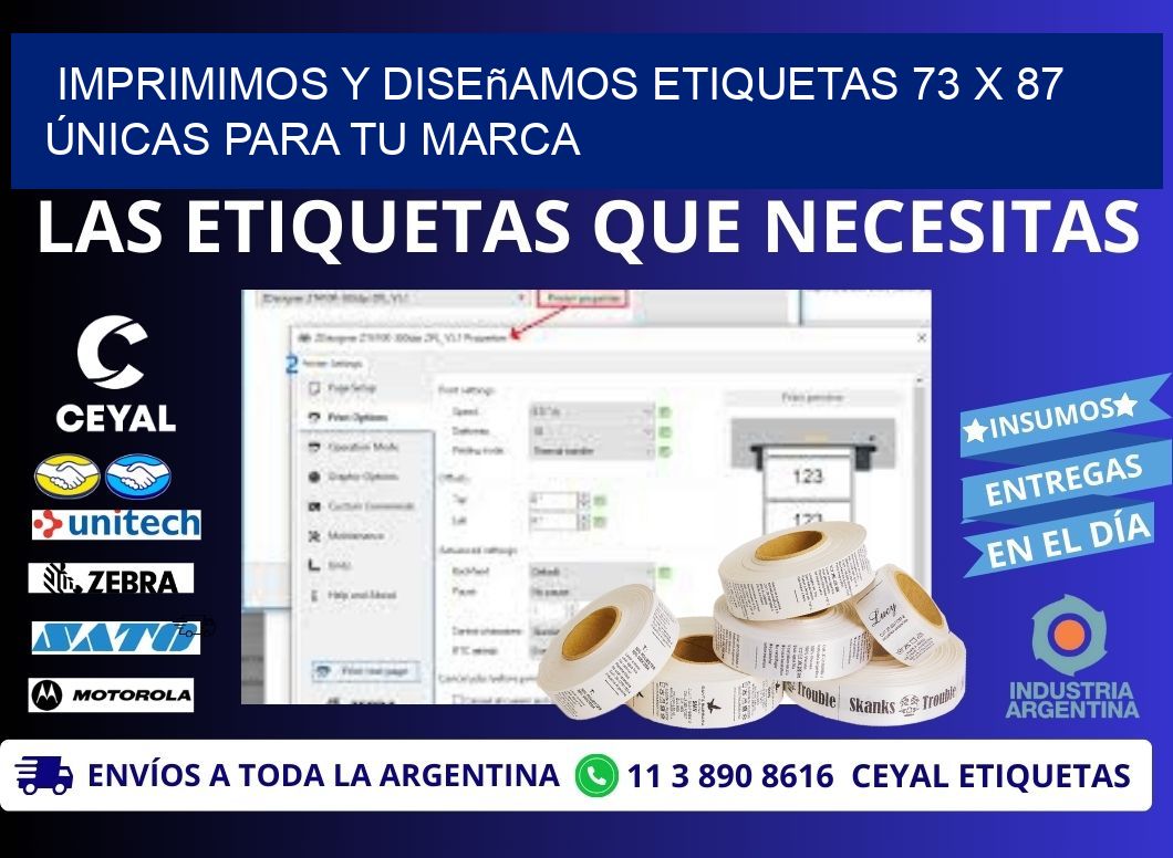Imprimimos y Diseñamos Etiquetas 73 x 87 Únicas para tu marca
