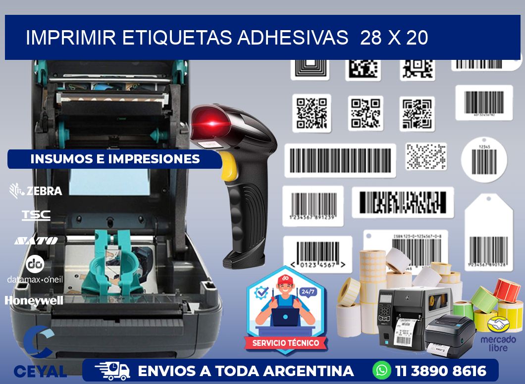 Imprimir Etiquetas adhesivas  28 x 20