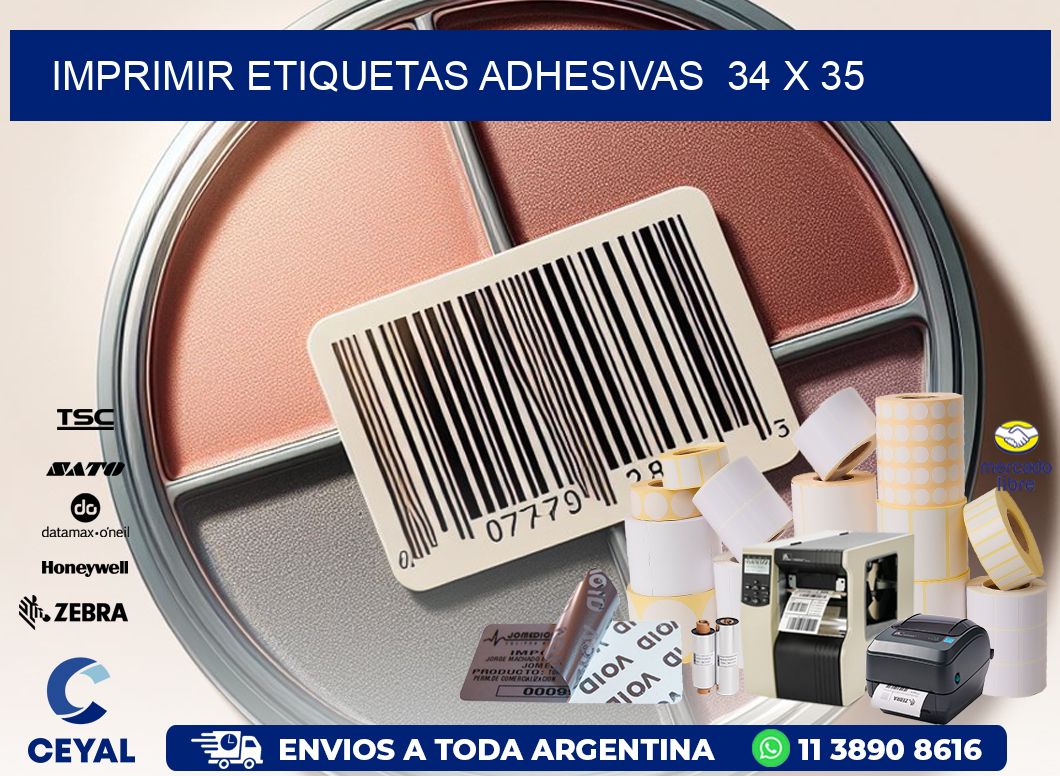 Imprimir Etiquetas adhesivas  34 x 35