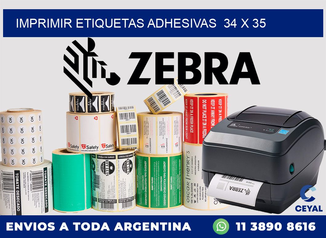 Imprimir Etiquetas adhesivas  34 x 35