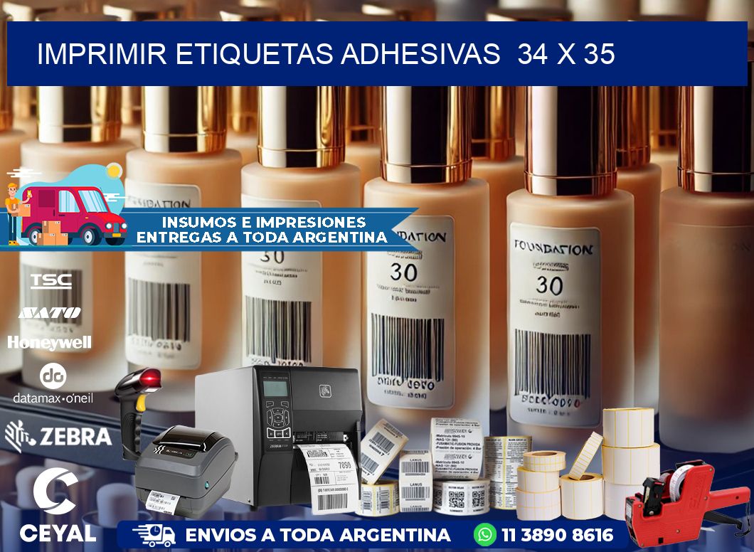Imprimir Etiquetas adhesivas  34 x 35