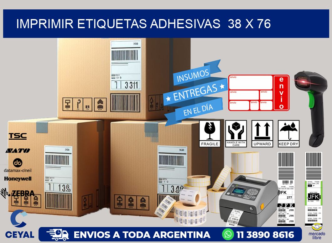 Imprimir Etiquetas adhesivas 38 x 76