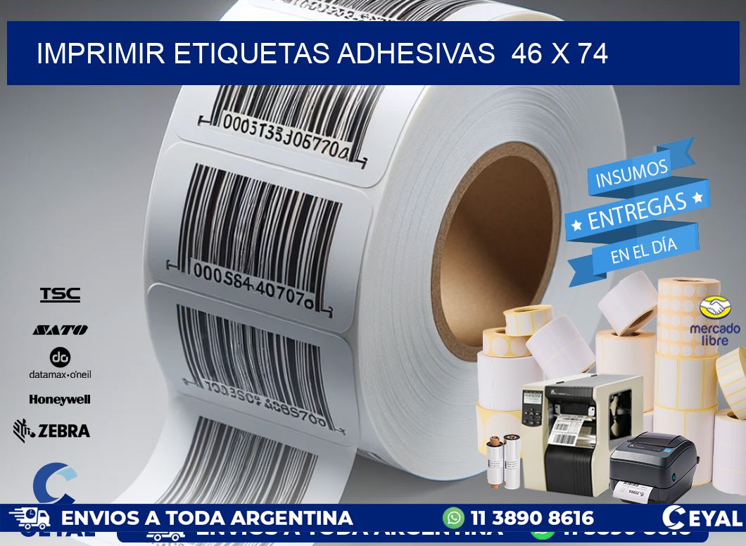Imprimir Etiquetas adhesivas  46 x 74