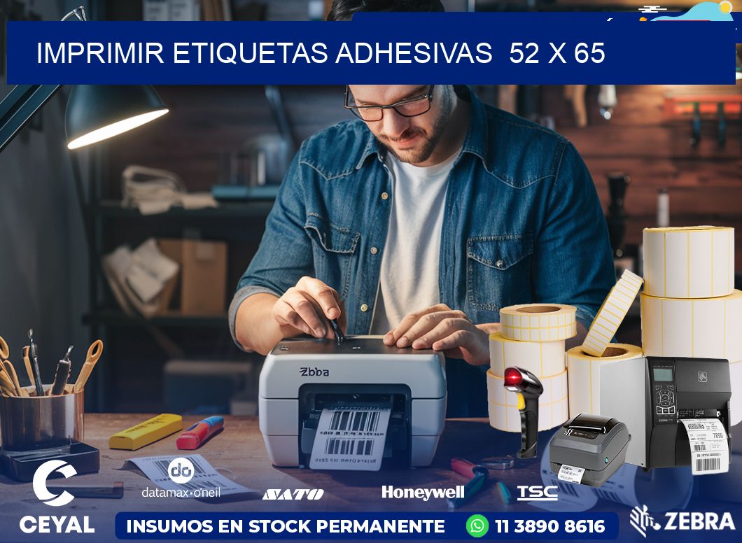 Imprimir Etiquetas adhesivas  52 x 65