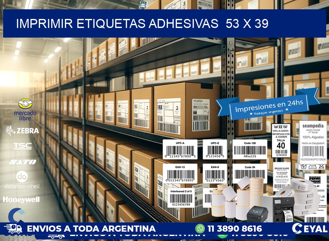 Imprimir Etiquetas adhesivas  53 x 39