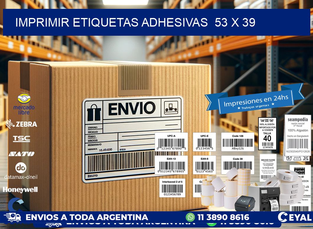 Imprimir Etiquetas adhesivas  53 x 39