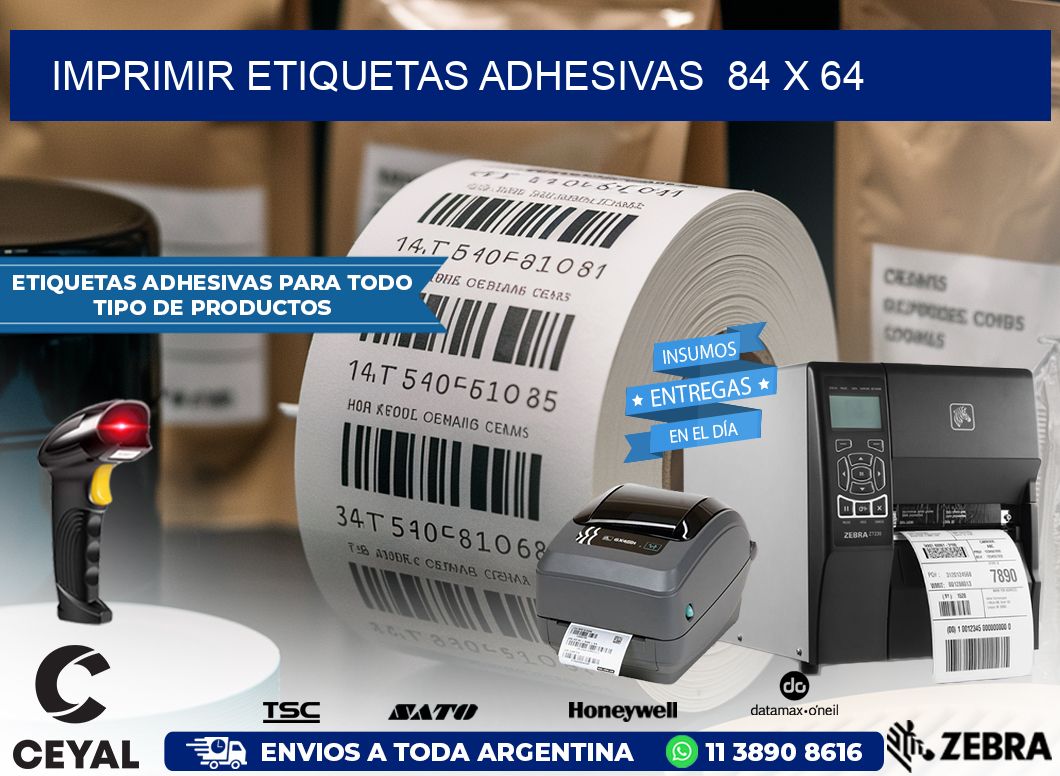 Imprimir Etiquetas adhesivas  84 x 64