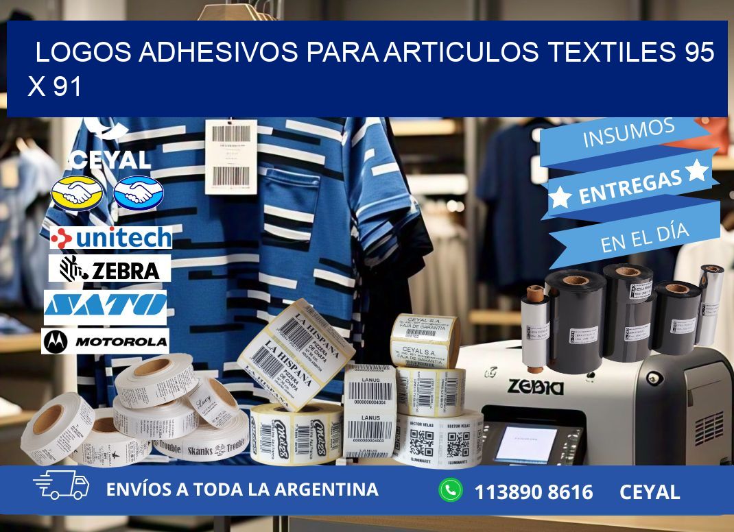 LOGOS ADHESIVOS PARA ARTICULOS TEXTILES 95 x 91