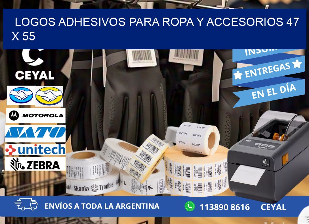 LOGOS ADHESIVOS PARA ROPA Y ACCESORIOS 47 x 55
