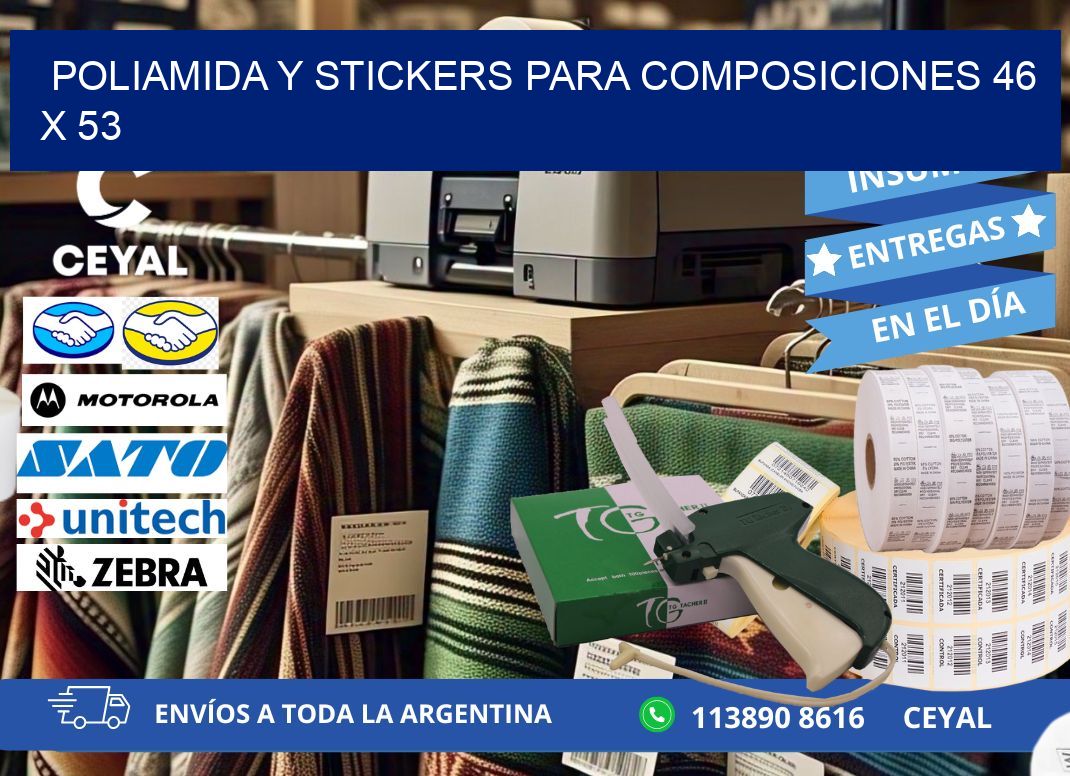 POLIAMIDA Y STICKERS PARA COMPOSICIONES 46 x 53