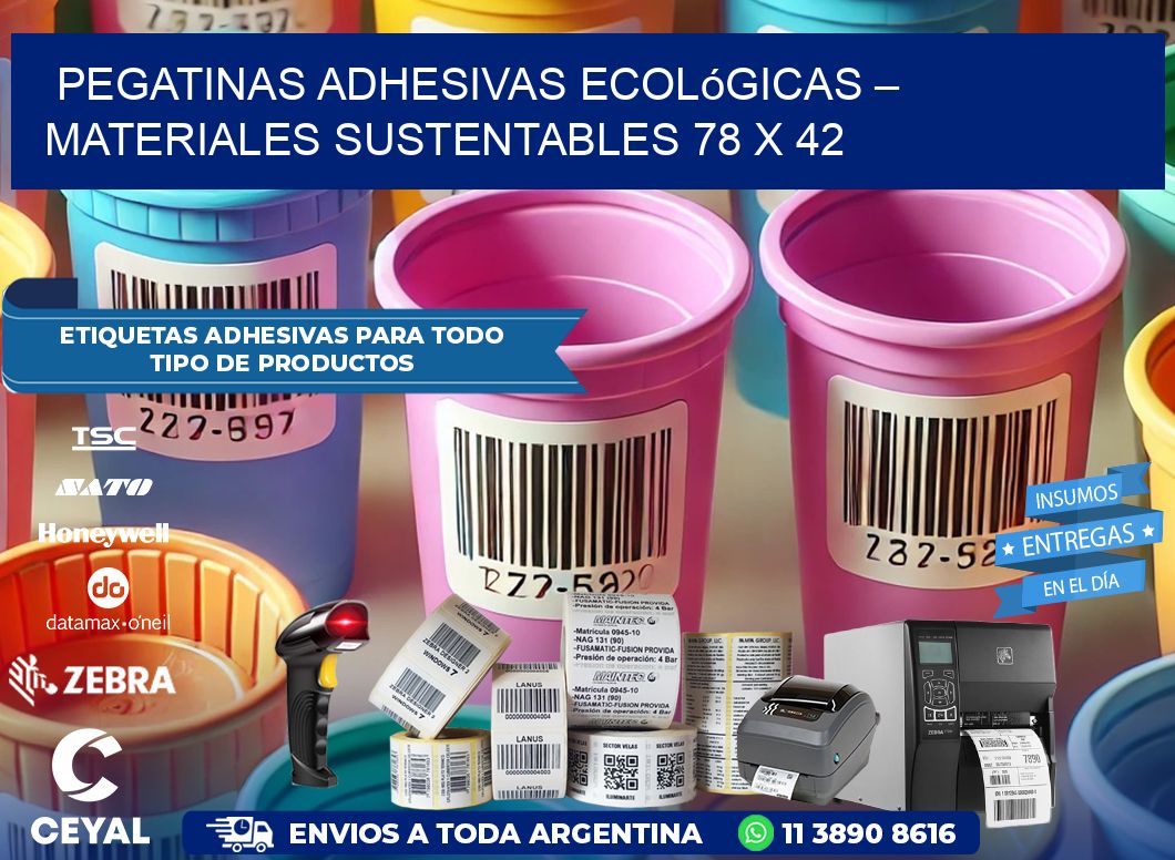 Pegatinas Adhesivas Ecológicas – Materiales Sustentables 78 x 42