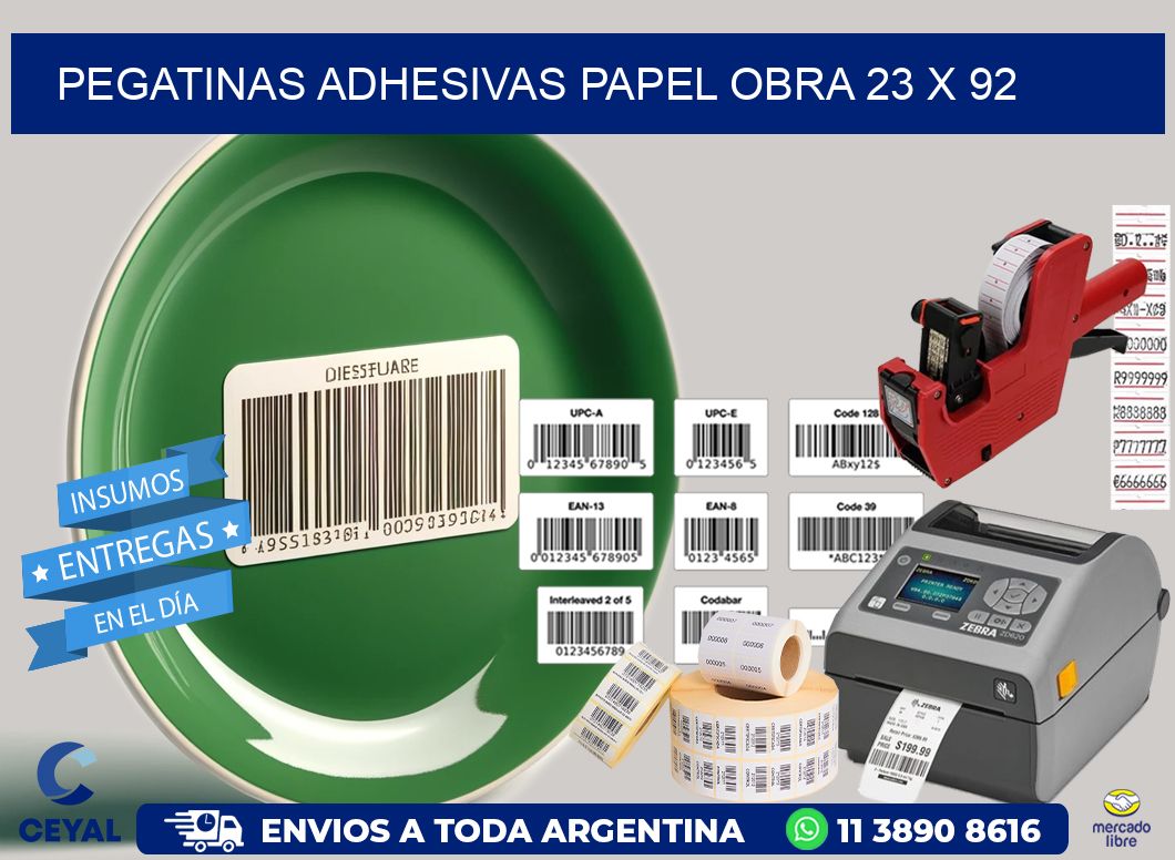 Pegatinas Adhesivas papel Obra 23 x 92