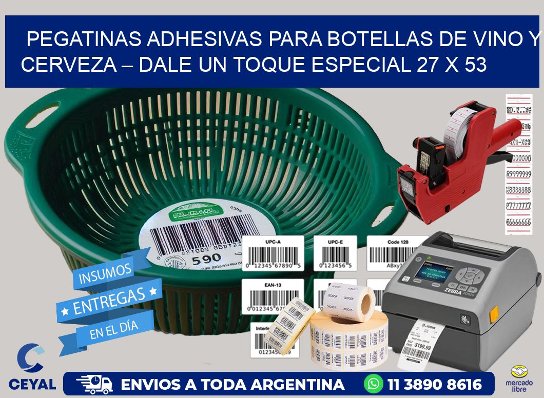 Pegatinas Adhesivas para Botellas de Vino y Cerveza – Dale un Toque Especial 27 x 53