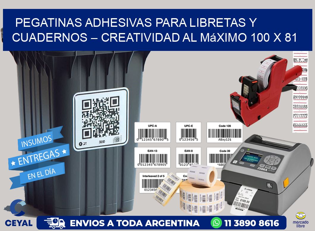 Pegatinas Adhesivas para Libretas y Cuadernos – Creatividad al Máximo 100 x 81