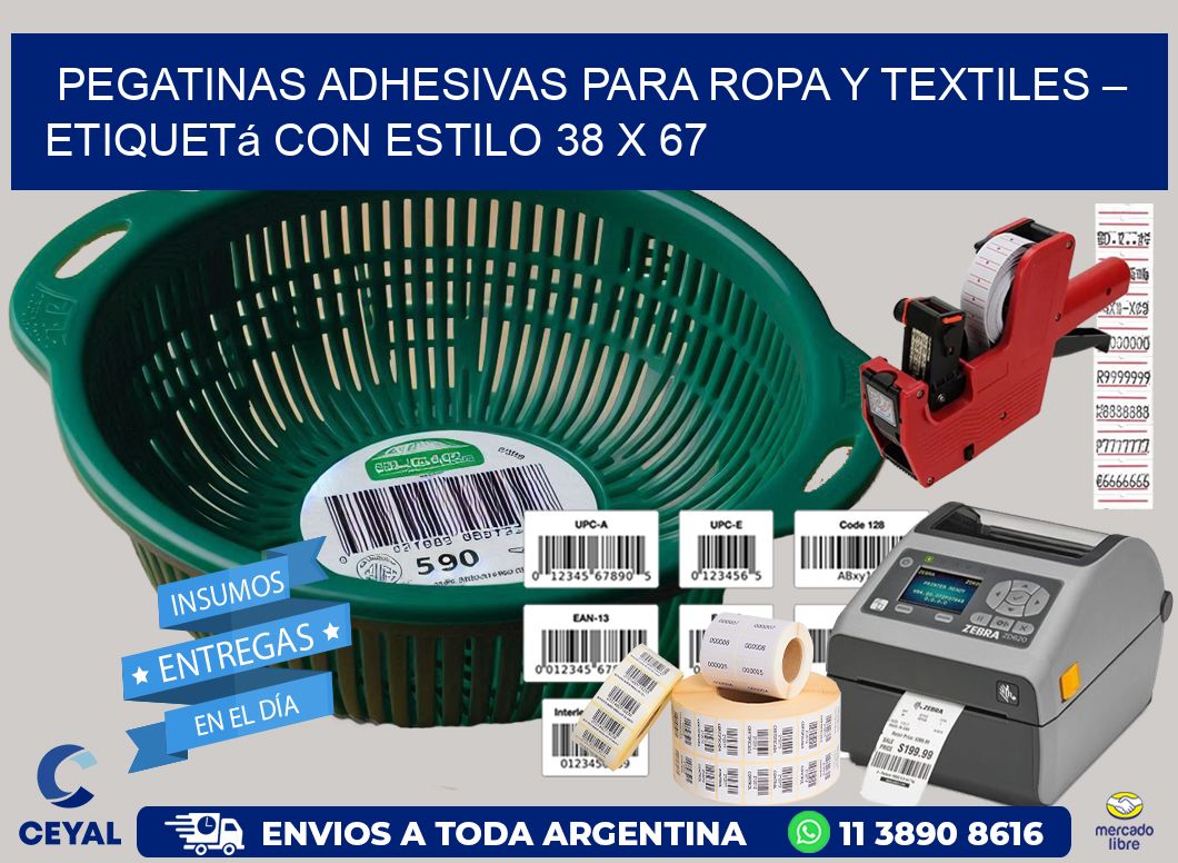 Pegatinas Adhesivas para Ropa y Textiles – Etiquetá con Estilo 38 x 67