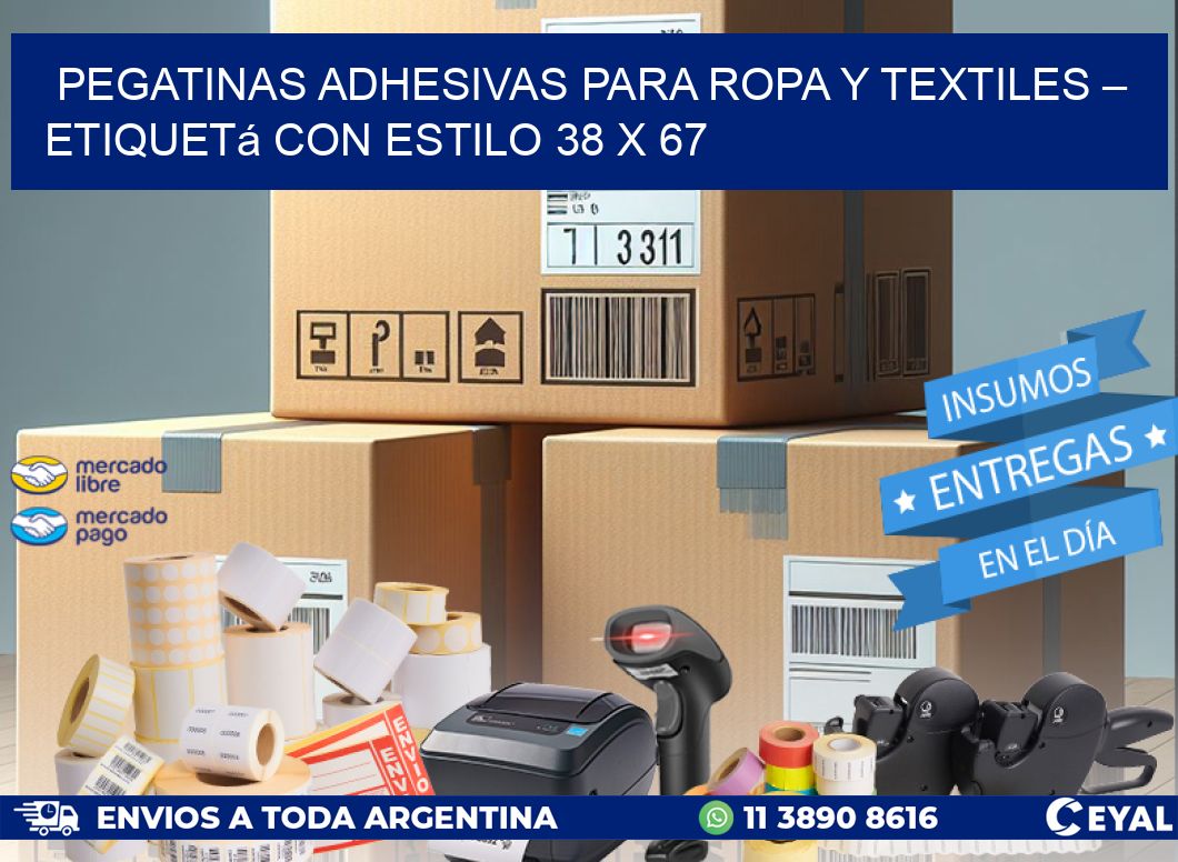 Pegatinas Adhesivas para Ropa y Textiles – Etiquetá con Estilo 38 x 67