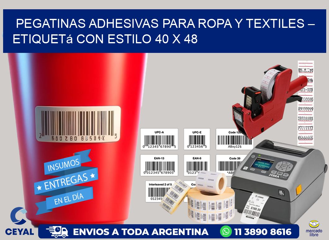 Pegatinas Adhesivas para Ropa y Textiles – Etiquetá con Estilo 40 x 48