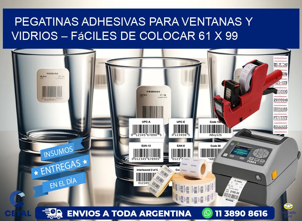 Pegatinas Adhesivas para Ventanas y Vidrios – Fáciles de Colocar 61 x 99