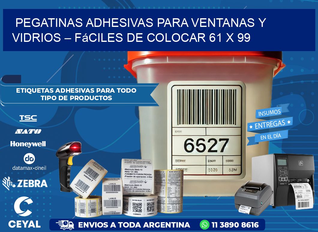 Pegatinas Adhesivas para Ventanas y Vidrios – Fáciles de Colocar 61 x 99