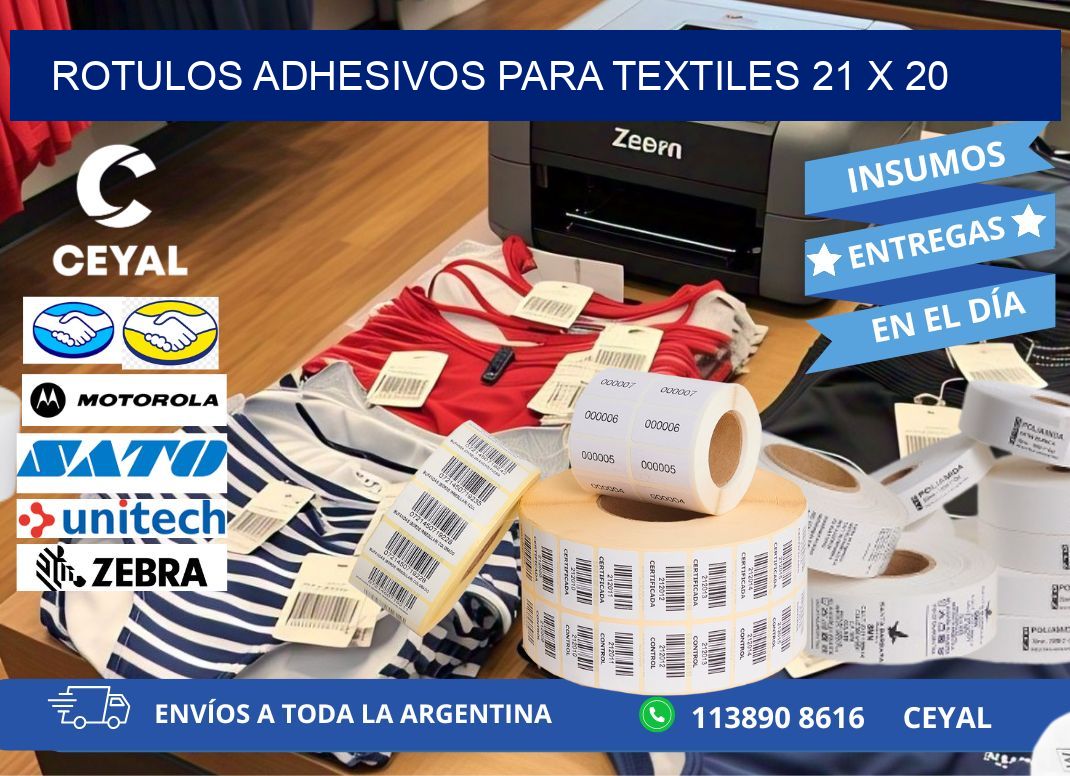 ROTULOS ADHESIVOS PARA TEXTILES 21 x 20