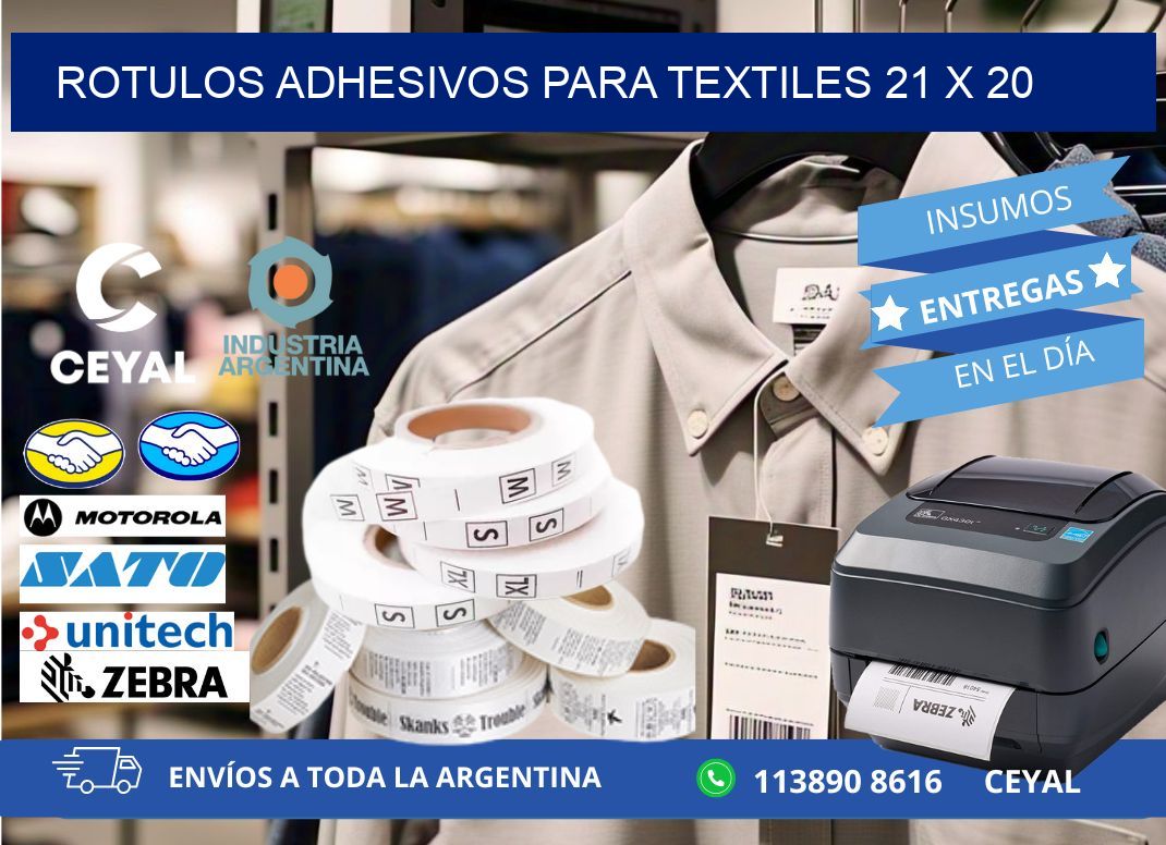 ROTULOS ADHESIVOS PARA TEXTILES 21 x 20