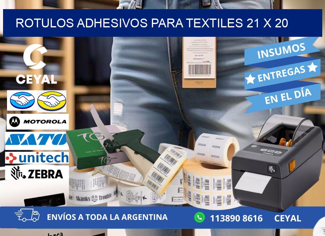 ROTULOS ADHESIVOS PARA TEXTILES 21 x 20