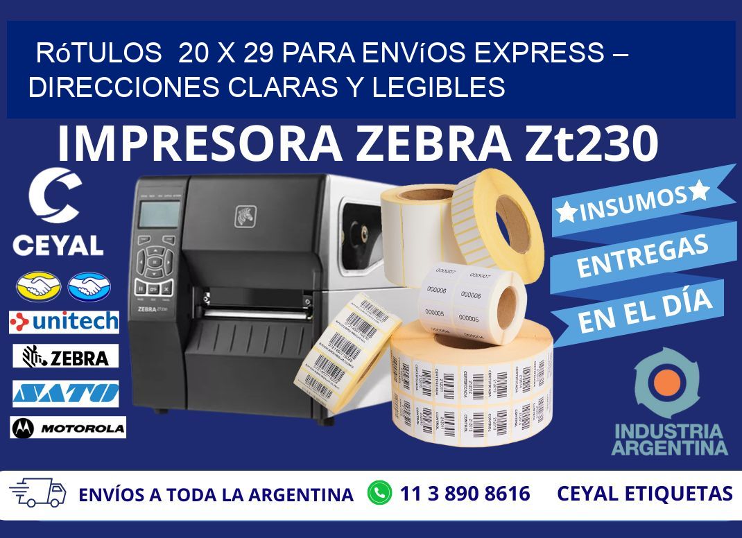 Rótulos  20 x 29 para Envíos Express – Direcciones Claras y Legibles