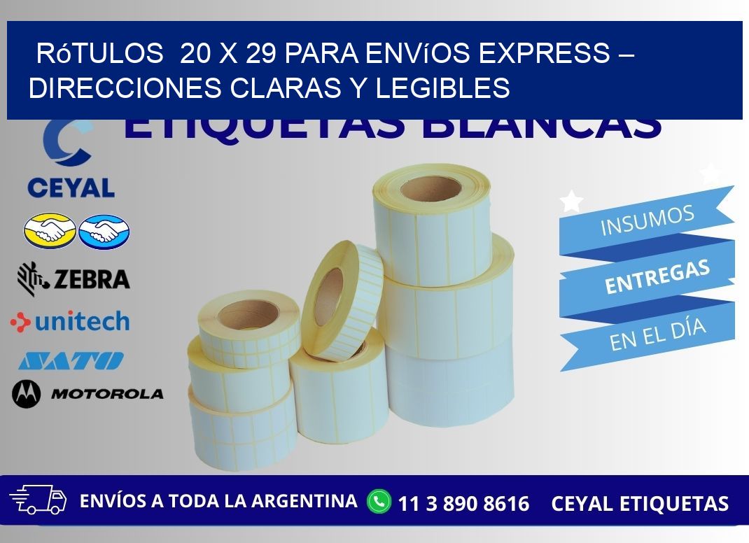 Rótulos  20 x 29 para Envíos Express – Direcciones Claras y Legibles