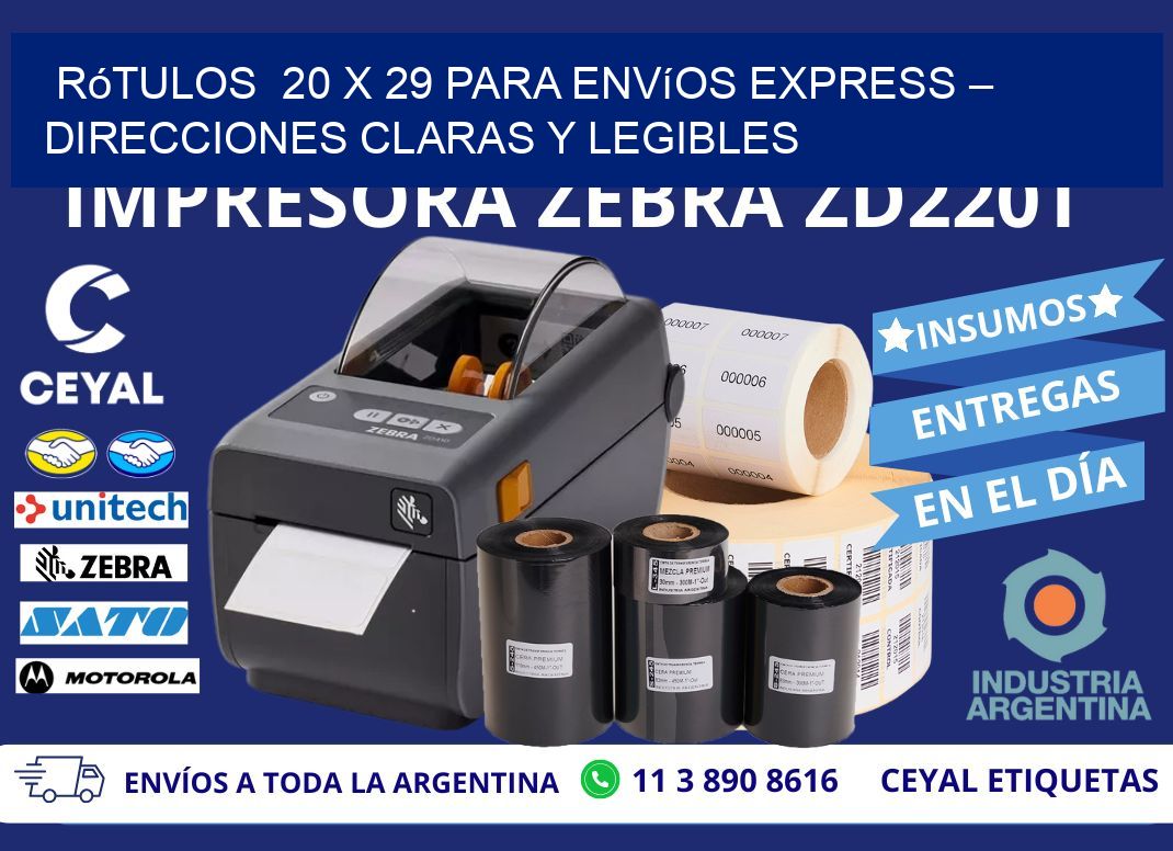 Rótulos  20 x 29 para Envíos Express – Direcciones Claras y Legibles