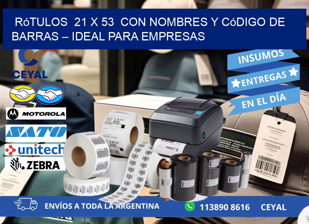 Rótulos  21 x 53  con Nombres y Código de Barras – Ideal para Empresas