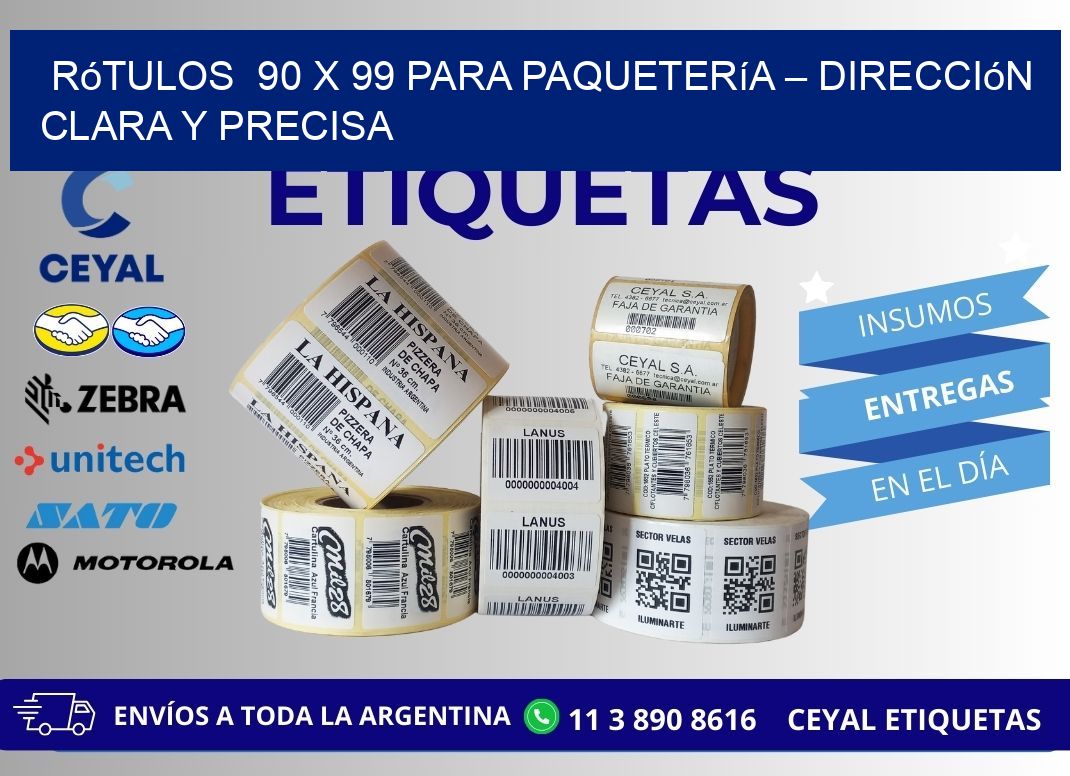 Rótulos  90 x 99 para Paquetería – Dirección Clara y Precisa