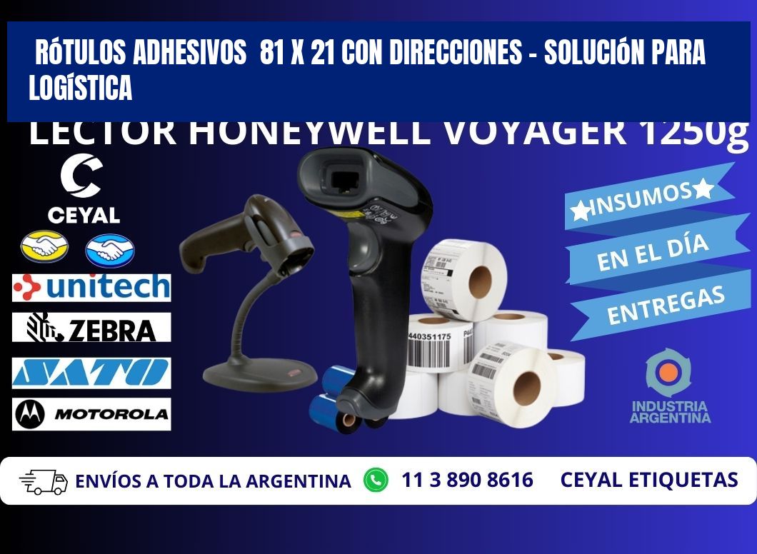 Rótulos Adhesivos 81 x 21 con Direcciones – Solución para Logística